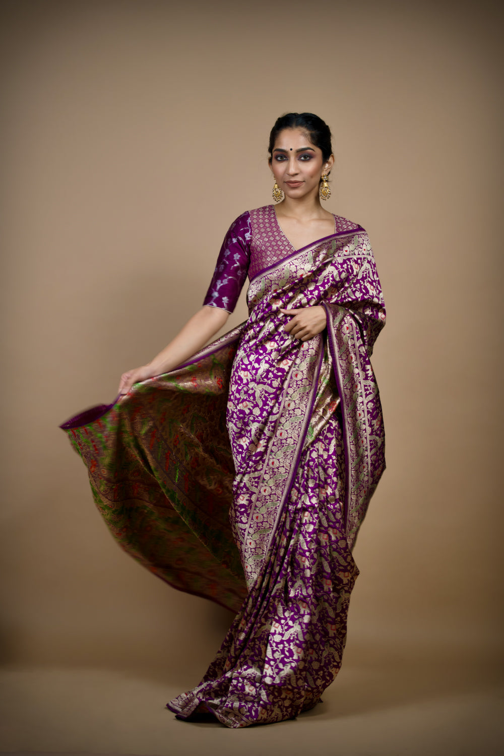 Royal Purple Shikargah Banarasi Saree