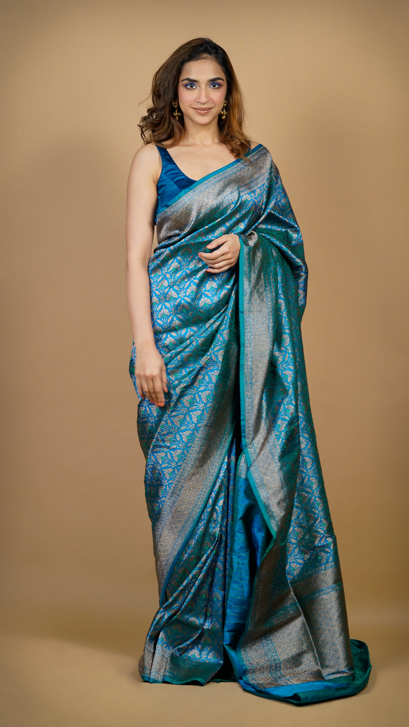 Regal Blue Banarasi Silk Saree