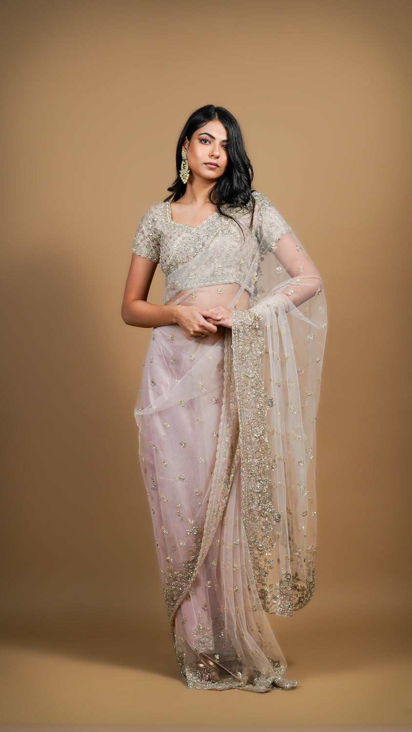 Powder Plush saree