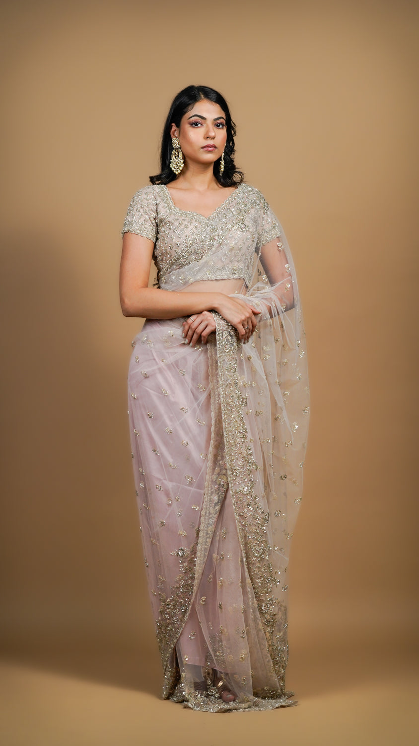 Powder Plush saree