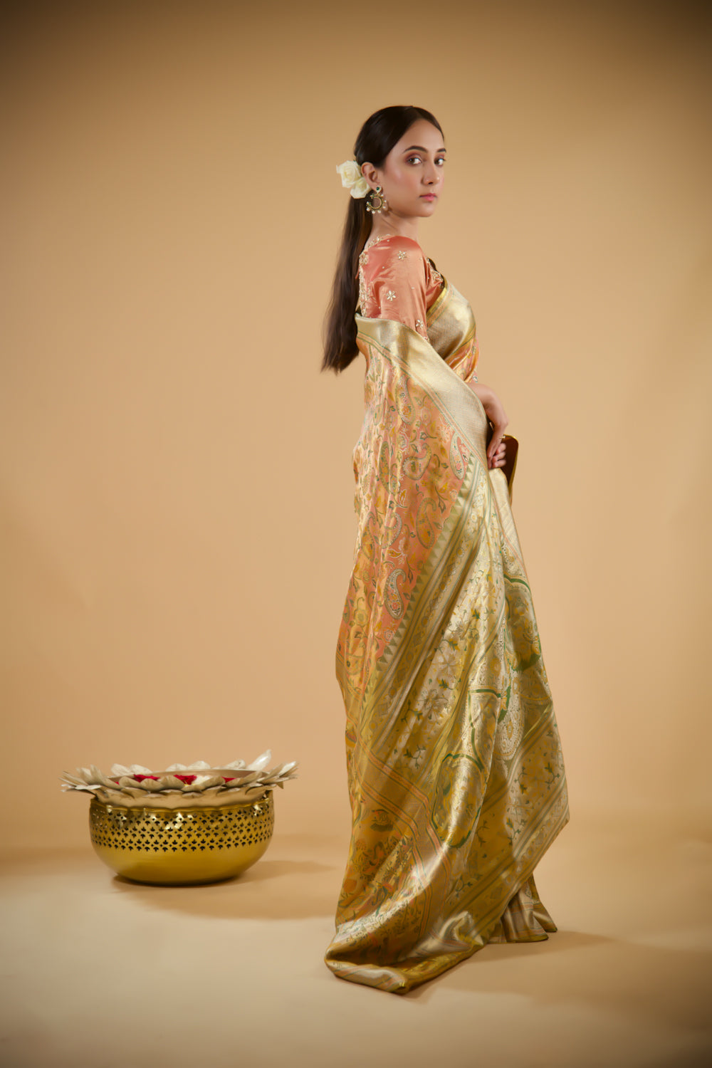 Goddess Gold Kanjivaram Saree