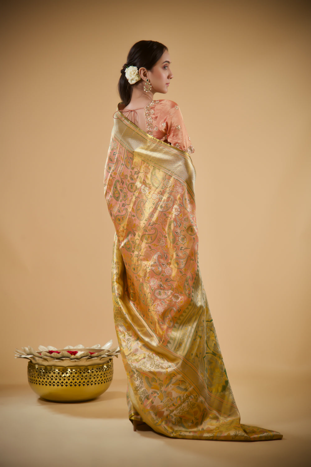 Goddess Gold Kanjivaram Saree