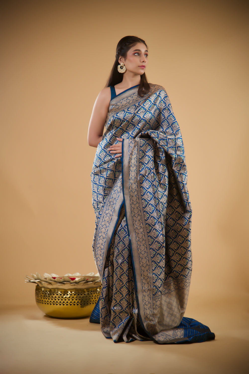 Sapphire Dreams Zari Silk Saree