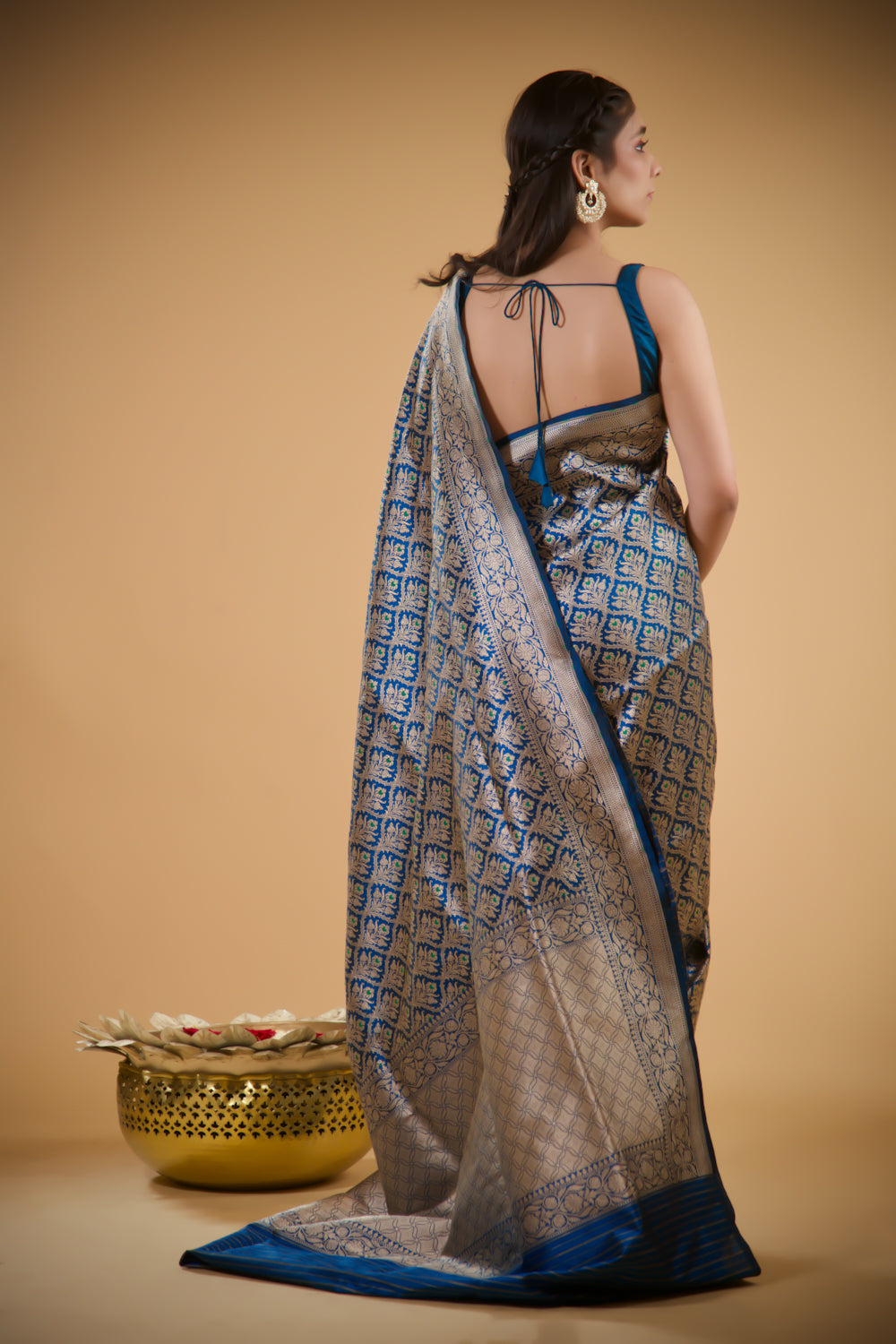 Sapphire Dreams Zari Silk Saree