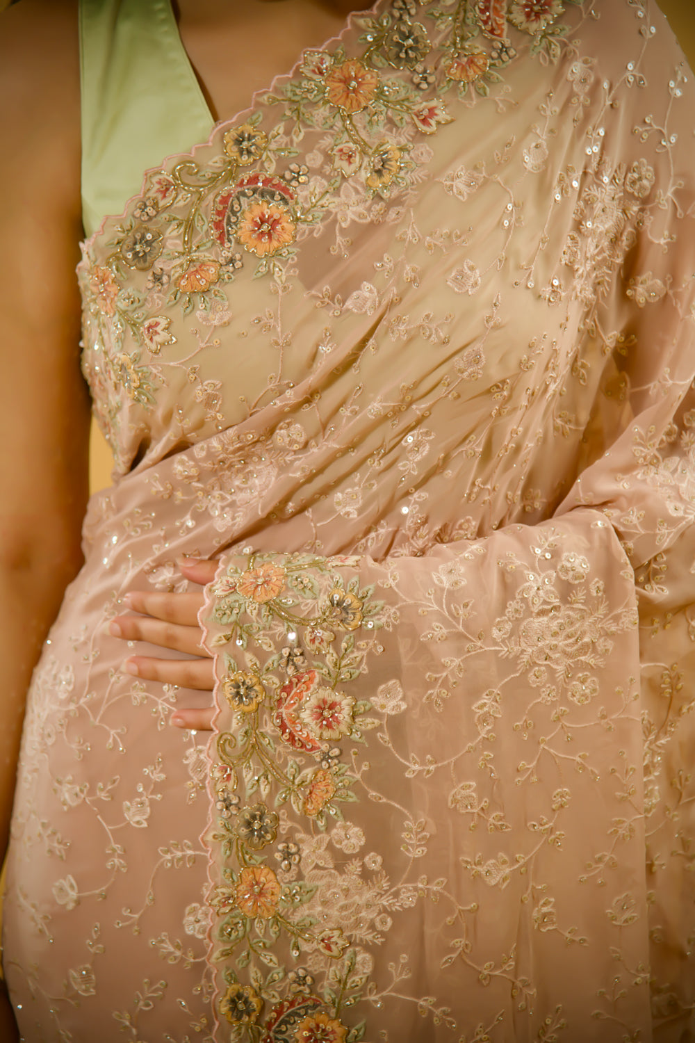 Raga Lucknowi Georgette Saree