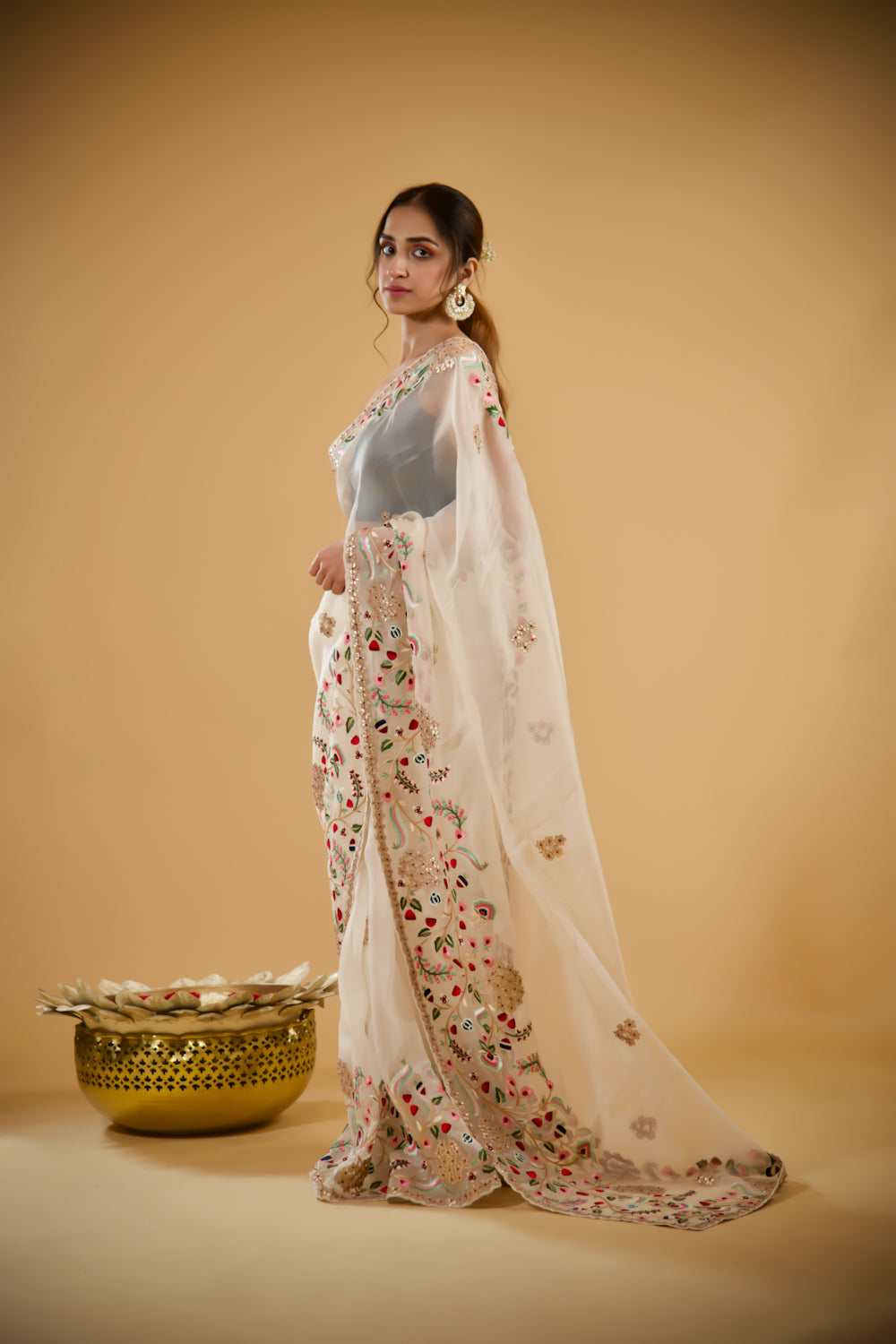 Botanical Bliss Organza Saree