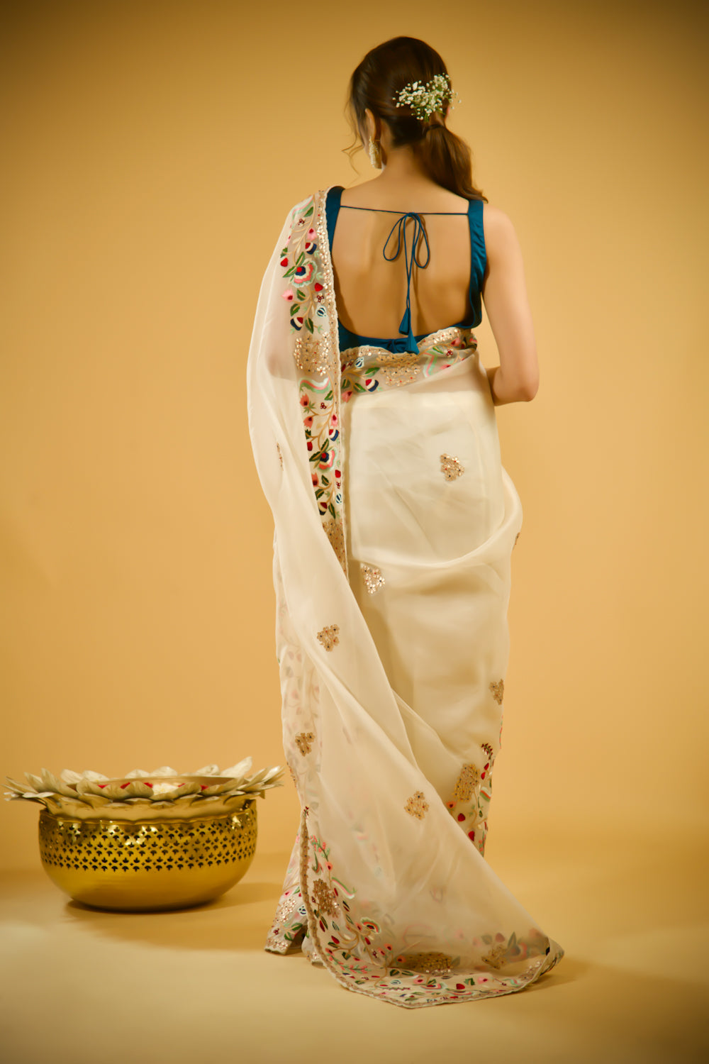 Botanical Bliss Organza Saree