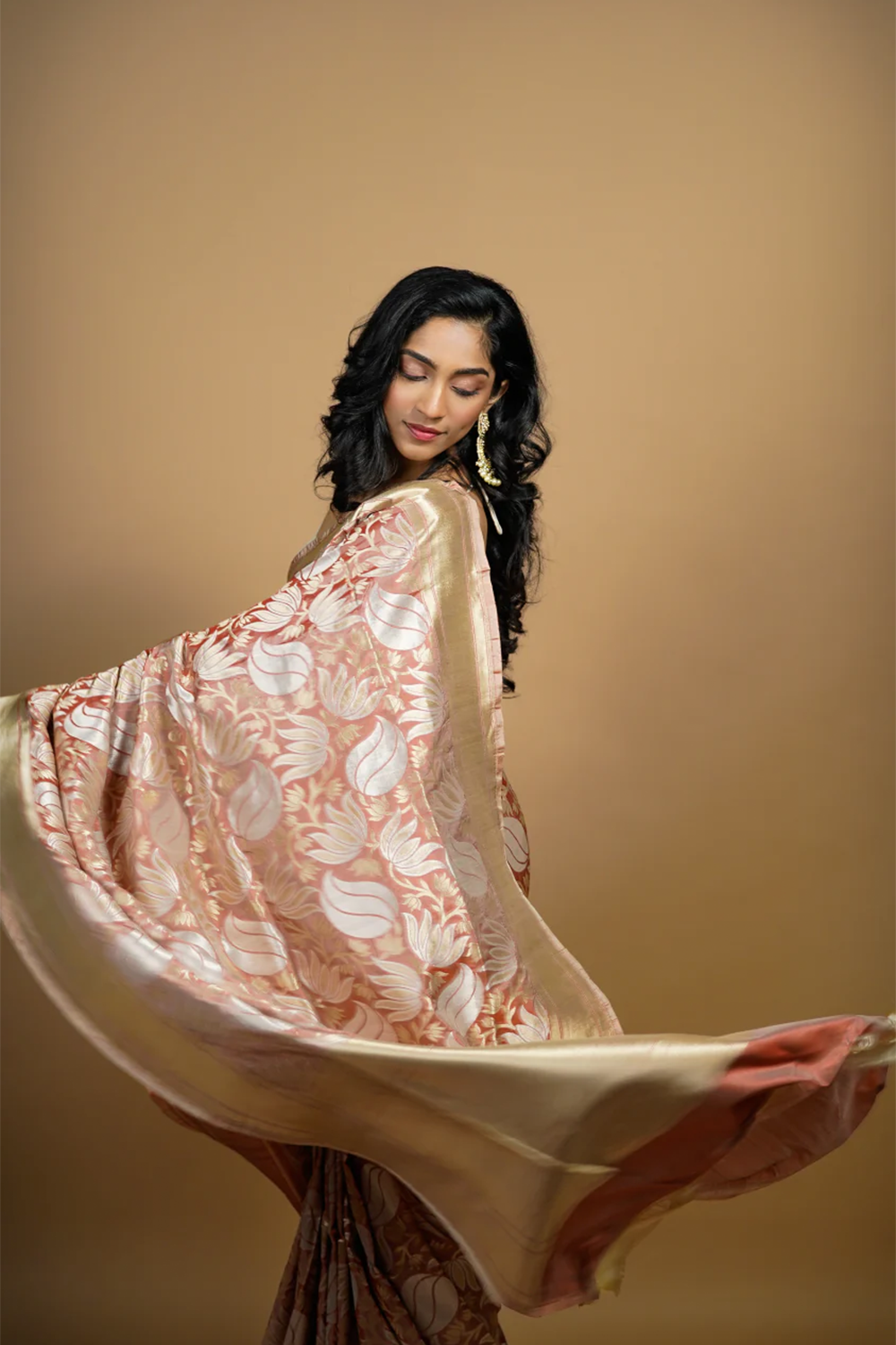Blush Blossom Banarasi SilK
