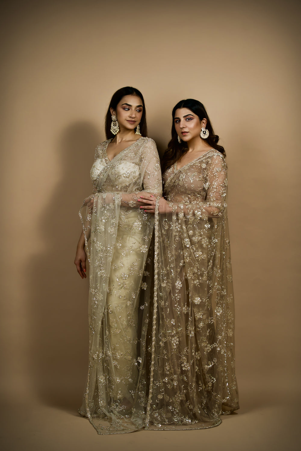 Twilight Shimmer Net Saree