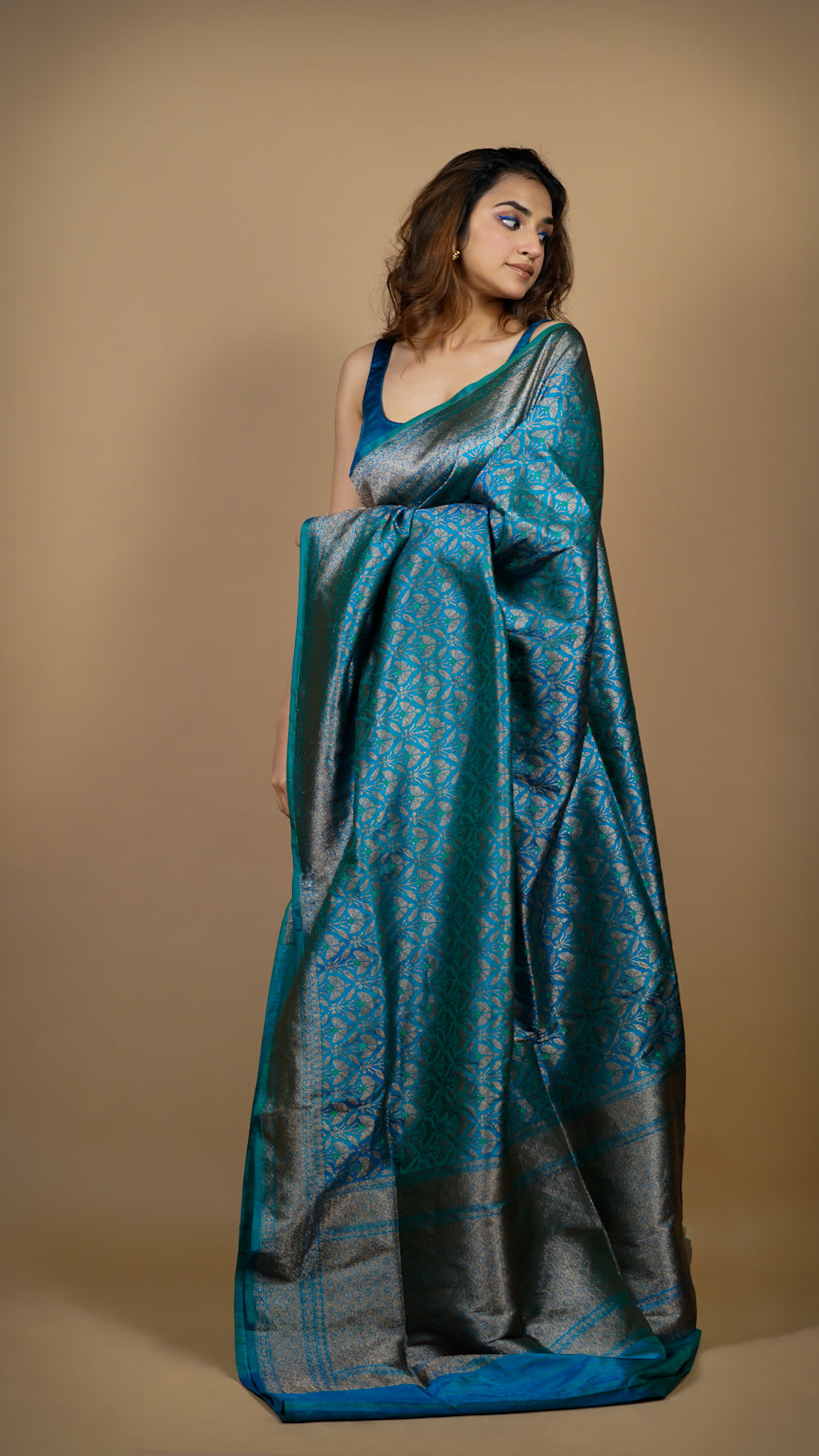 Regal Blue Banarasi Silk Saree