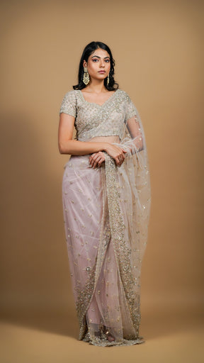 Powder Plush saree