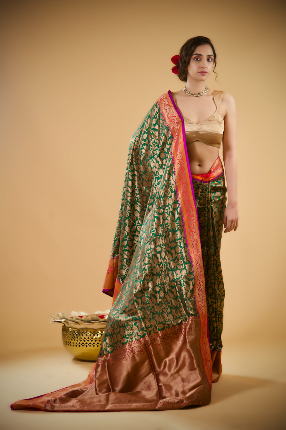 Emerald Enchantment Banarasi Saree