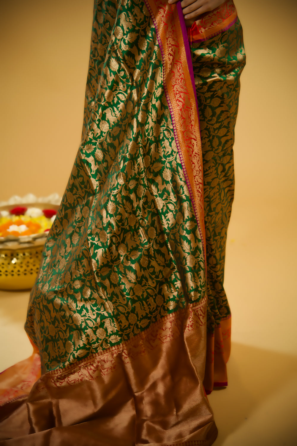 Emerald Enchantment Banarasi Saree