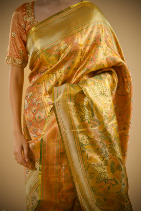 Goddess Gold Kanjivaram Saree