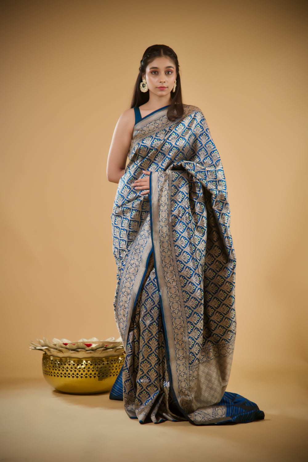 Sapphire Dreams Zari Silk Saree