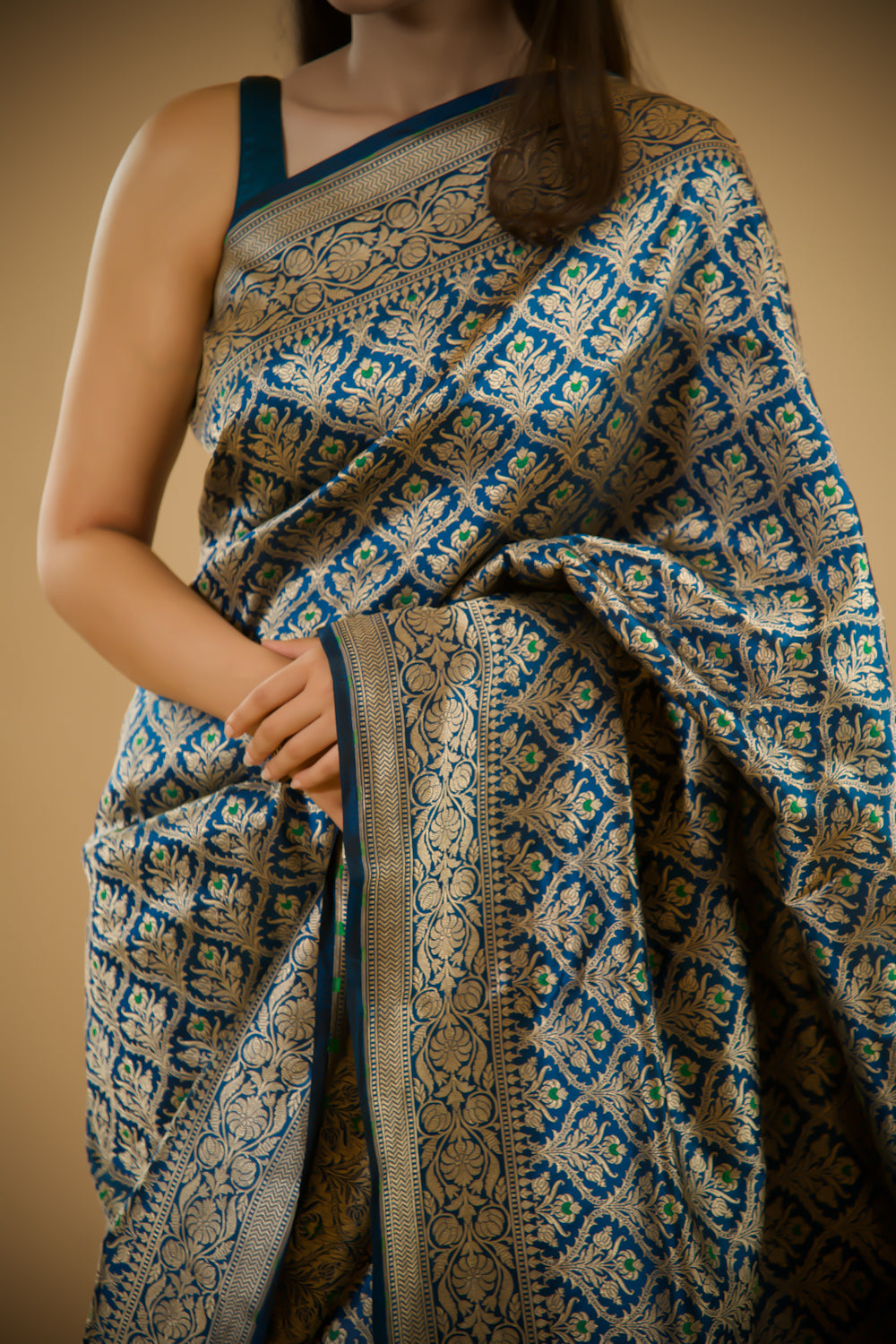 Sapphire Dreams Zari Silk Saree