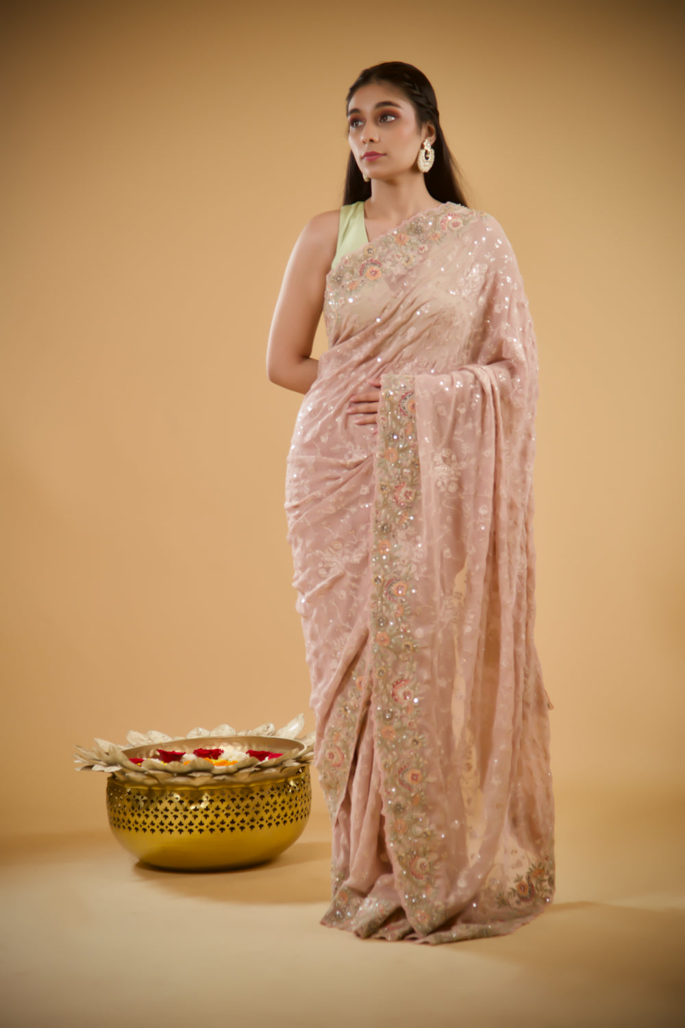 Raga Lucknowi Georgette Saree
