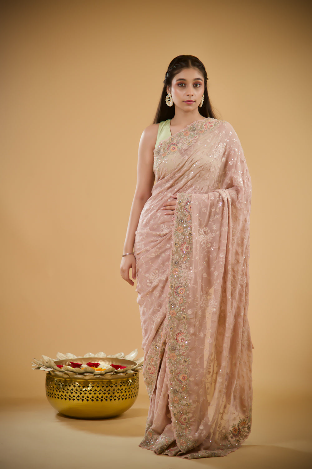 Raga Lucknowi Georgette Saree