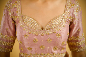 Pink Petal Zari Silk Saree