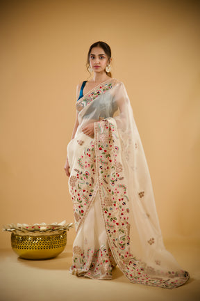 Botanical Bliss Organza Saree