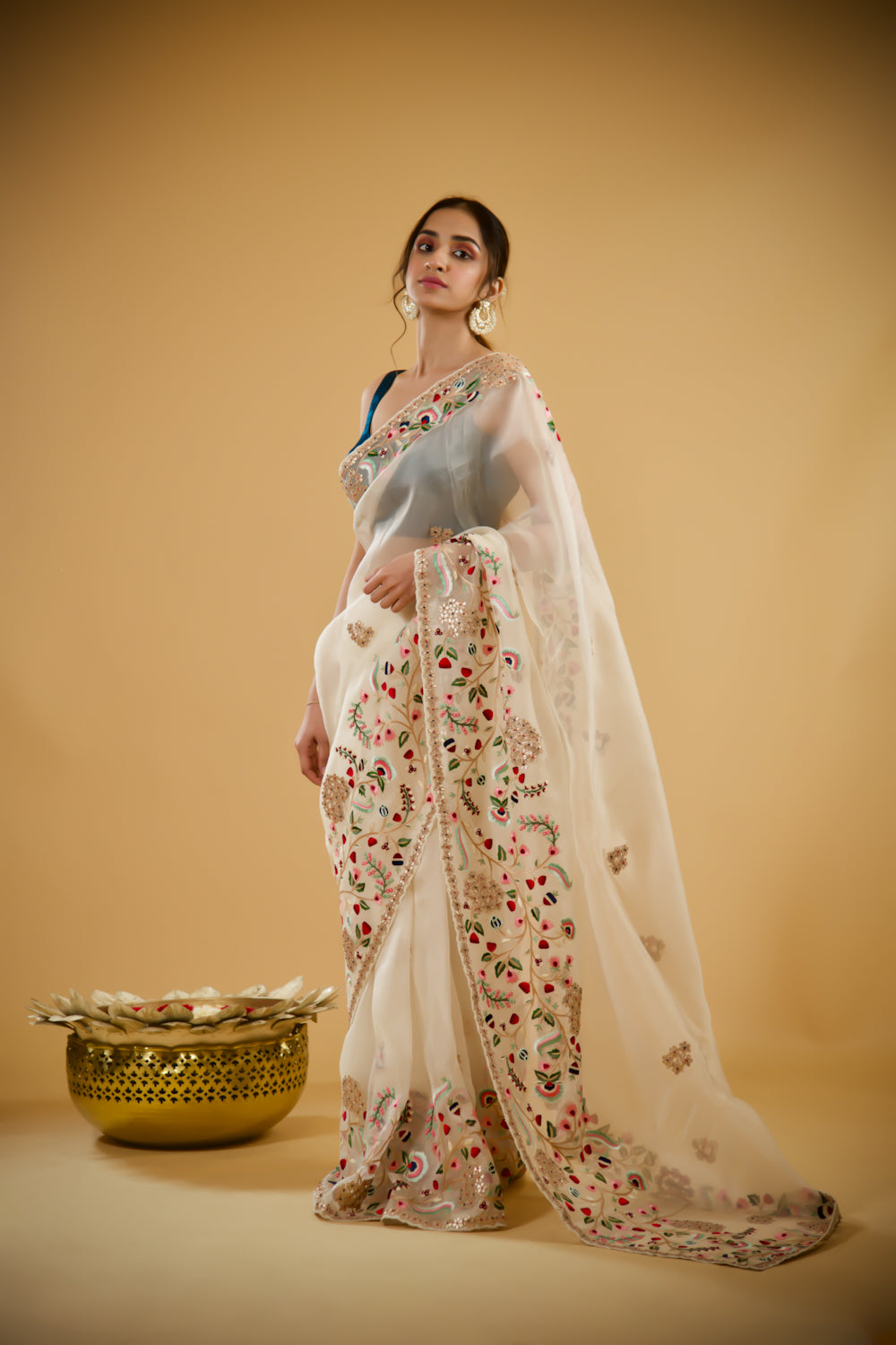 Botanical Bliss Organza Saree