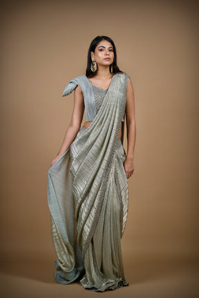 Enchanting Shimmer Drape Saree