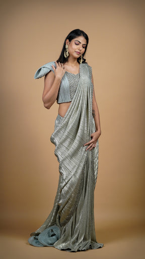 Enchanting Shimmer Drape Saree